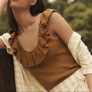 Ruffle sweater tank